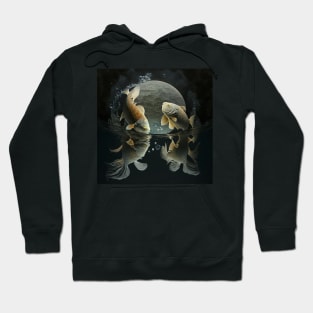 Fish dancing on the moon. V2 Hoodie